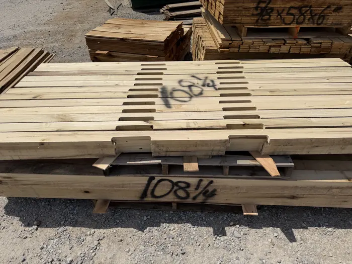 Cut stock marked to size for a custom run.