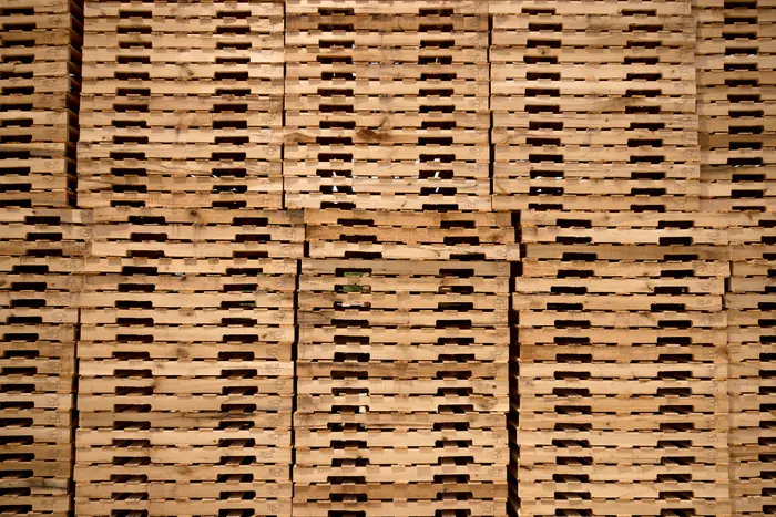 Stacks running the length of the yard.