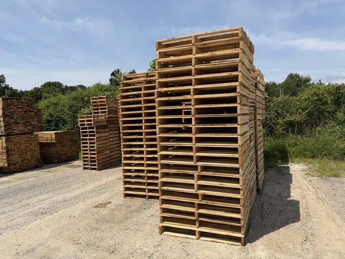Finished stock stacked and ready to load.